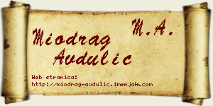 Miodrag Avdulić vizit kartica